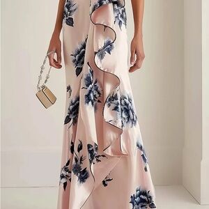Elegant One Shoulder Floral Dress